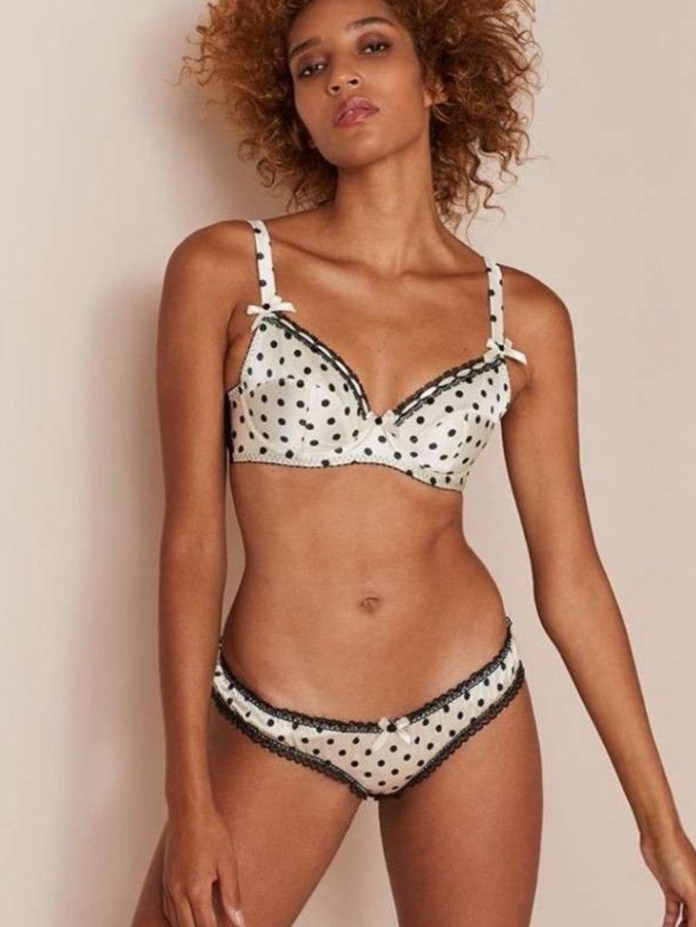 Agent Provocateur Marjorie Silk Polka Dot Set